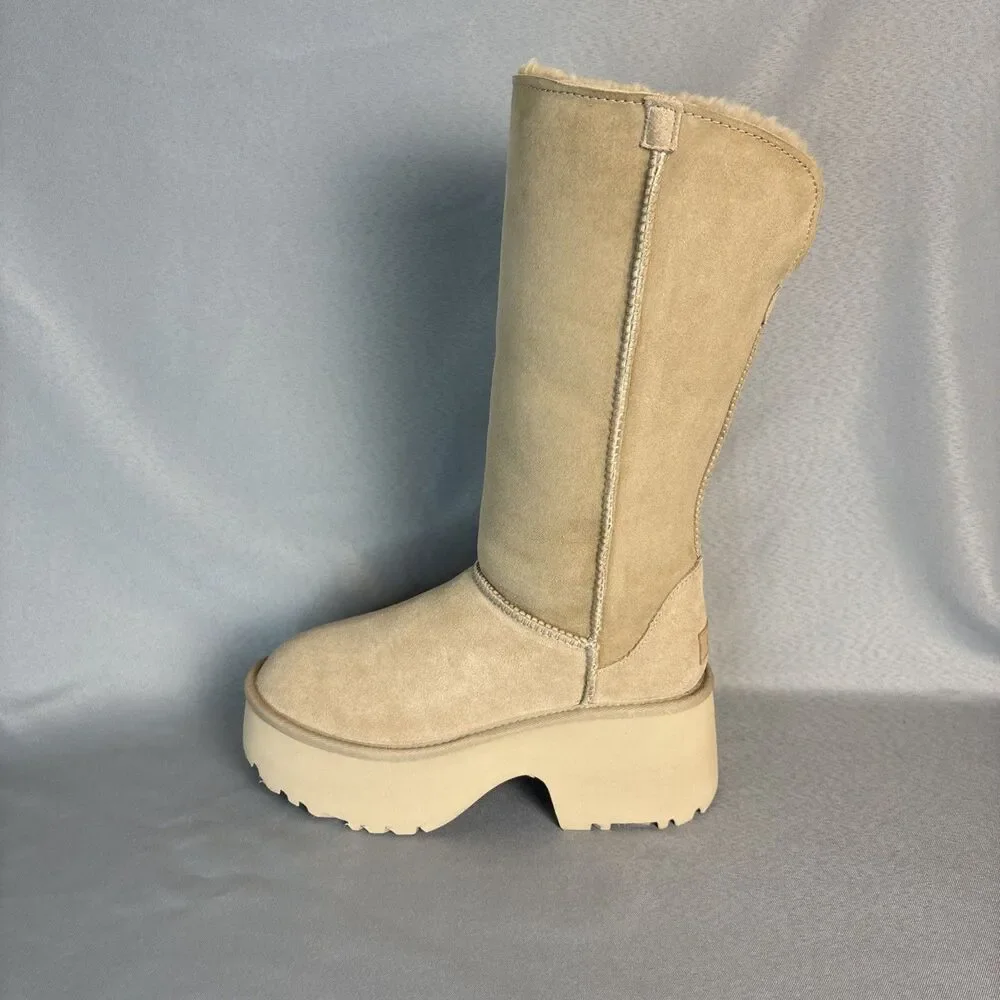 New UGG Classic Tall 8 New Heights Cuffable Suede Platform Sand Boots SOLD OUT! - Picture 13 of 16